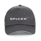 Black SpaceX logo baseball cap for men and women, unisex adjustable snapback hat with a hip-hop style design.