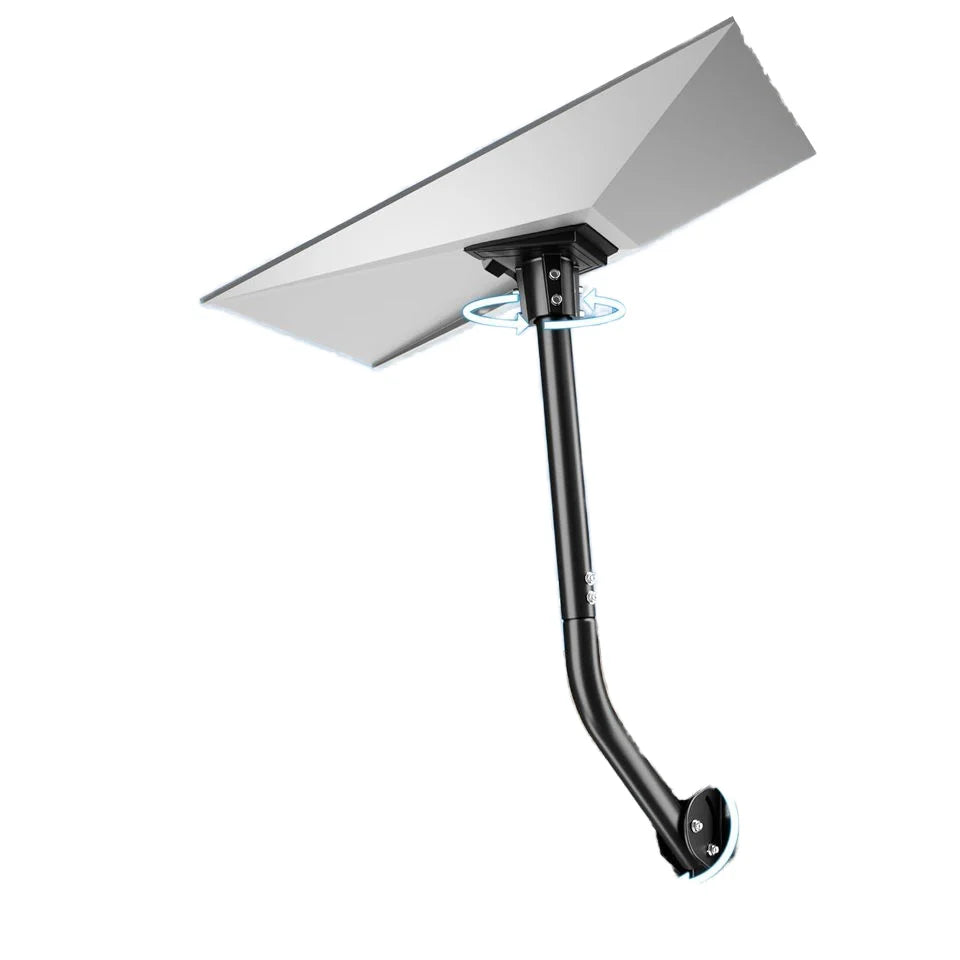 Heavy-duty black Starlink Gen 3 aluminum pole adapter with 360° rotatable waterproof mount for wall, roof, or RV satellite setup.