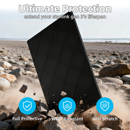 Black Starlink Gen 3 silicone cover, waterproof and UV resistant protective case for outdoor standard Gen 3 satellite dishes.