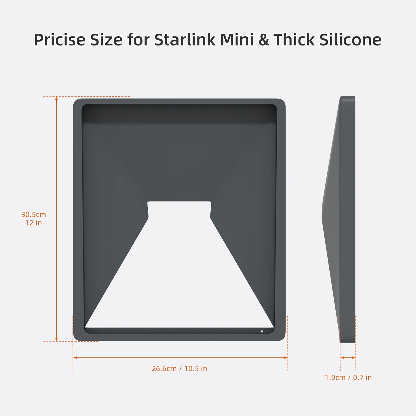 Black liquid silicone protective cover for Starlink satellite dish, designed for portable Starlink Mini Case by BACKUPMYFILESNOW.COM®.