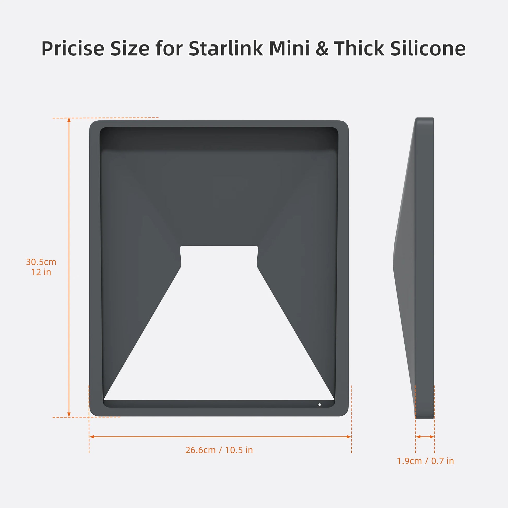 Black liquid silicone protective cover for Starlink satellite dish, designed for portable Starlink Mini Case by BACKUPMYFILESNOW.COM®.