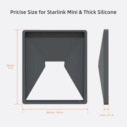 Black liquid silicone protective cover for Starlink satellite dish, designed for portable Starlink Mini Case by BACKUPMYFILESNOW.COM®.