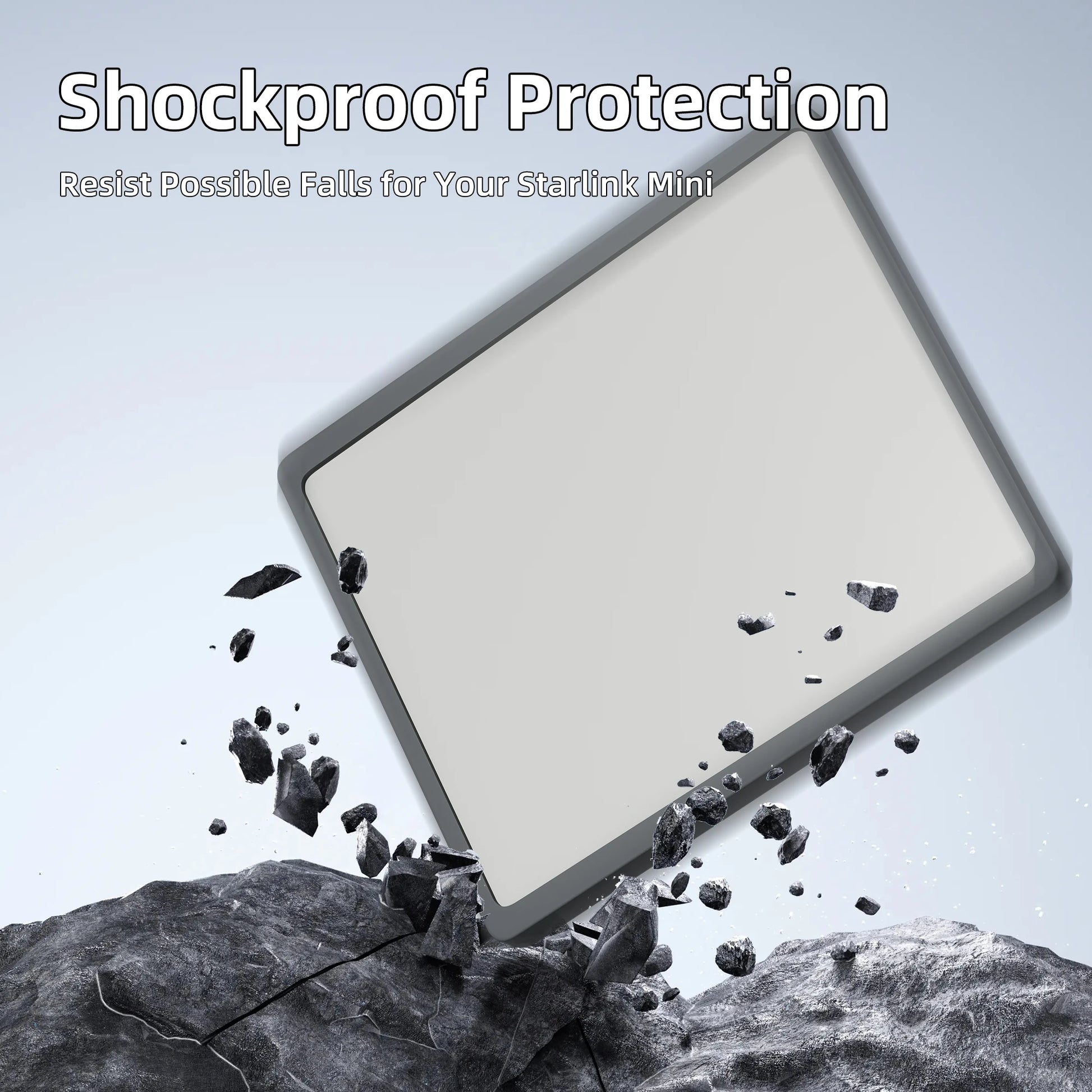 Black Starlink Mini Case by BACKUPMYFILESNOW.COM, liquid silicone protective cover for Starlink satellite dish and portable system.