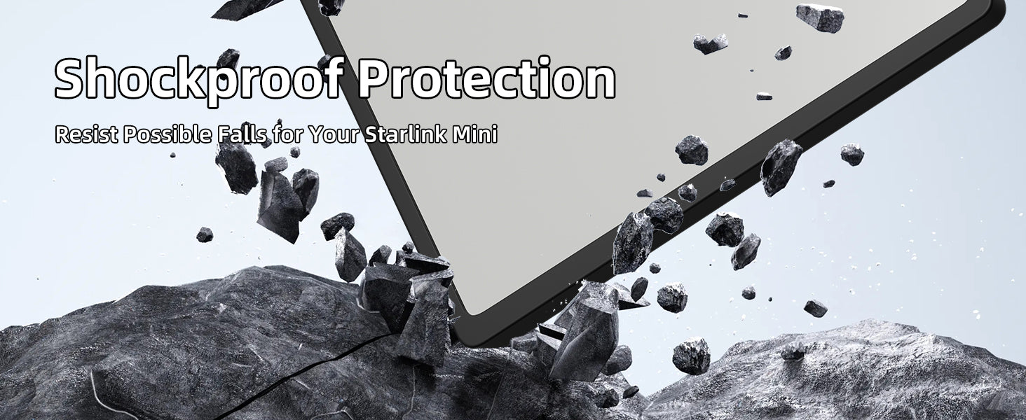 Black Starlink Mini Case by BACKUPMYFILESNOW.COM®, liquid silicone protective cover for Starlink satellite dish and portable setup