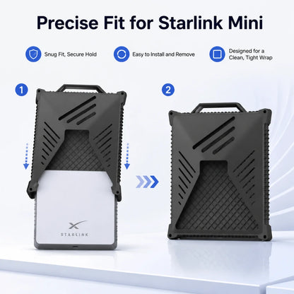 Black silicone cooling cover for Starlink Mini antenna, anti-collision shockproof shell, portable heat dissipation case by BACKUPMYFILESNOW.COM®