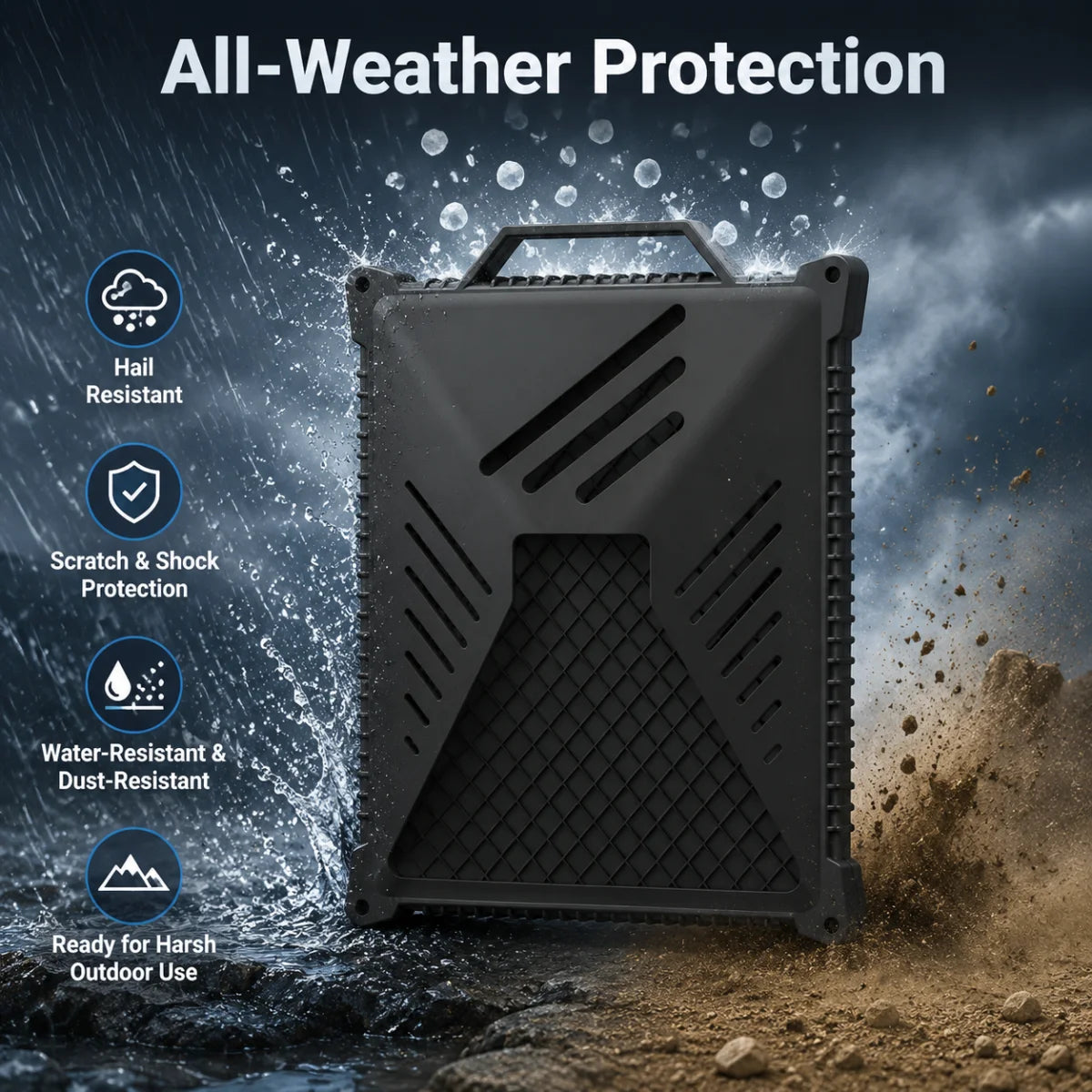 Black silicone heat dissipation case for Starlink Mini antenna, shockproof, anti-collision portable shell, protective cooling cover.