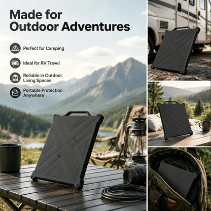 Black silicone heat dissipation case for Starlink Mini antenna, anti-collision shockproof shell, portable cooling cover by BACKUPMYFILESNOW.COM®