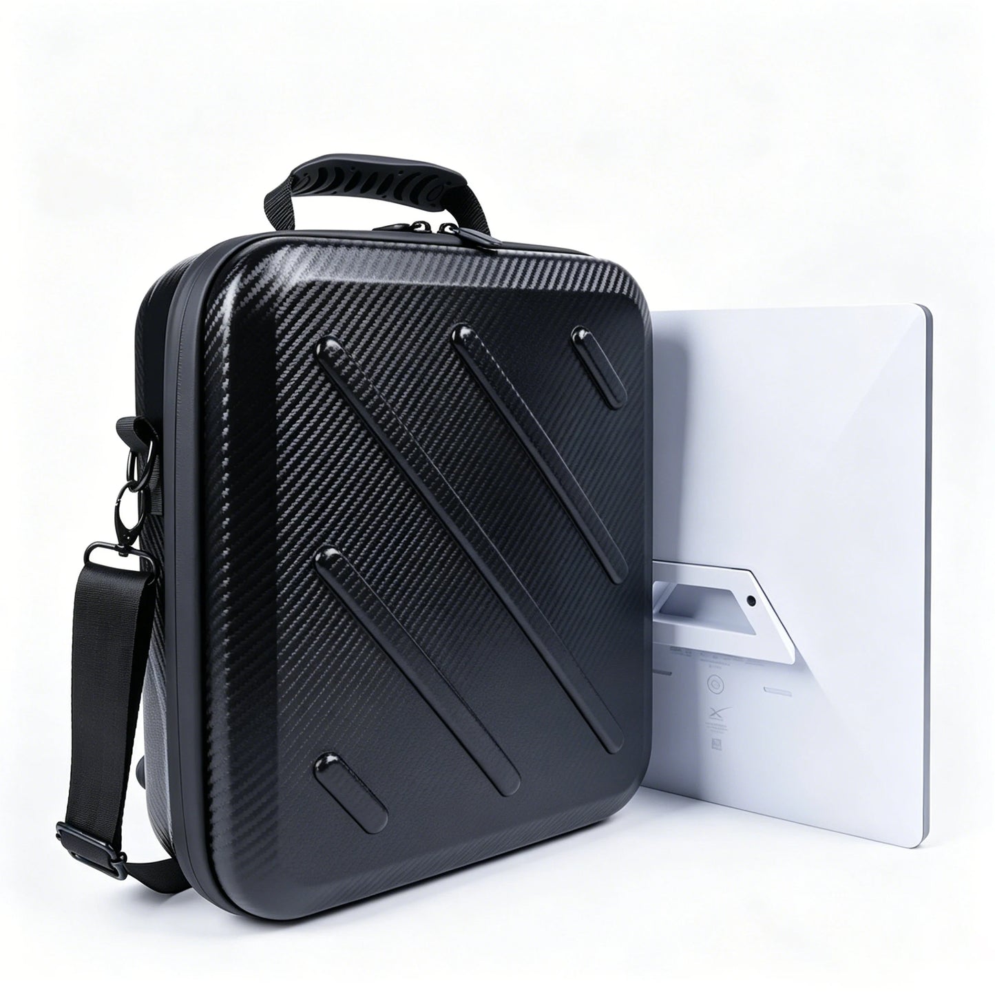 Black Starlink Mini Kit hard carrying case by BACKUPMYFILESNOW.COM®, waterproof, shockproof, scratch-resistant portable travel storage bag.