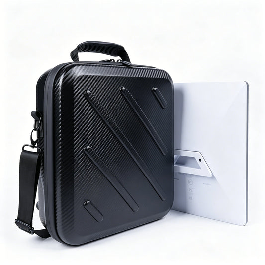Black Starlink Mini Kit hard carrying case by BACKUPMYFILESNOW.COM®, waterproof, shockproof, scratch-resistant portable travel storage bag.