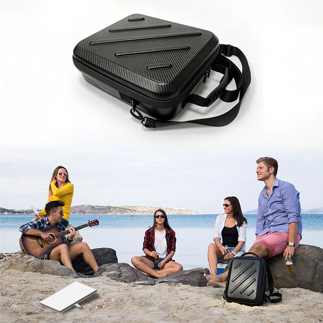 Black BACKUPMYFILESNOW.COM® Starlink Mini Kit hard carrying case, waterproof, shockproof, scratch-resistant travel storage bag.