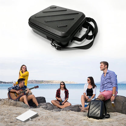 Black BACKUPMYFILESNOW.COM® Starlink Mini Kit hard carrying case, waterproof, shockproof, scratch-resistant travel storage bag.
