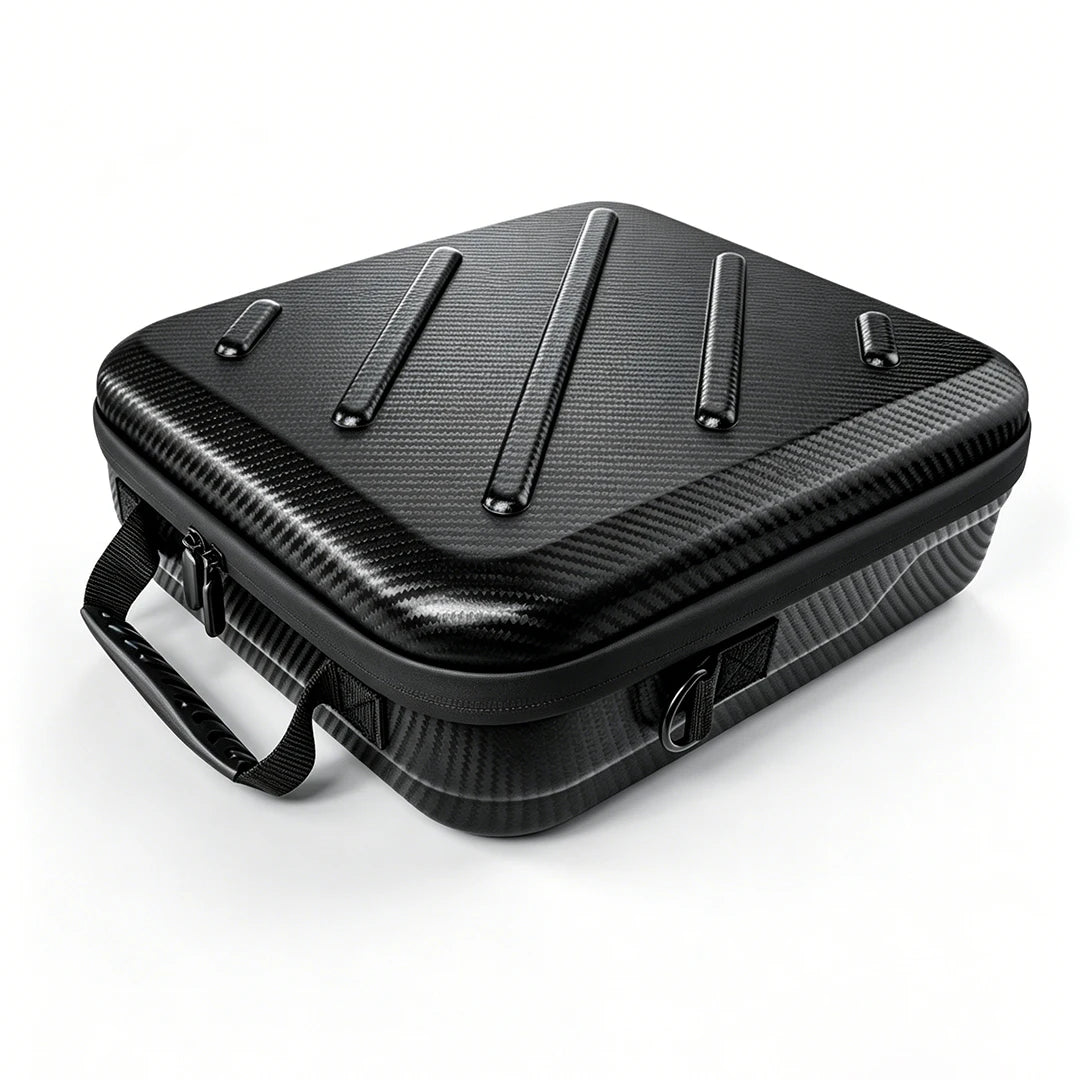 Black Starlink Mini Kit hard carrying case from BACKUPMYFILESNOW.COM®, waterproof, shockproof, scratch-resistant travel storage bag.