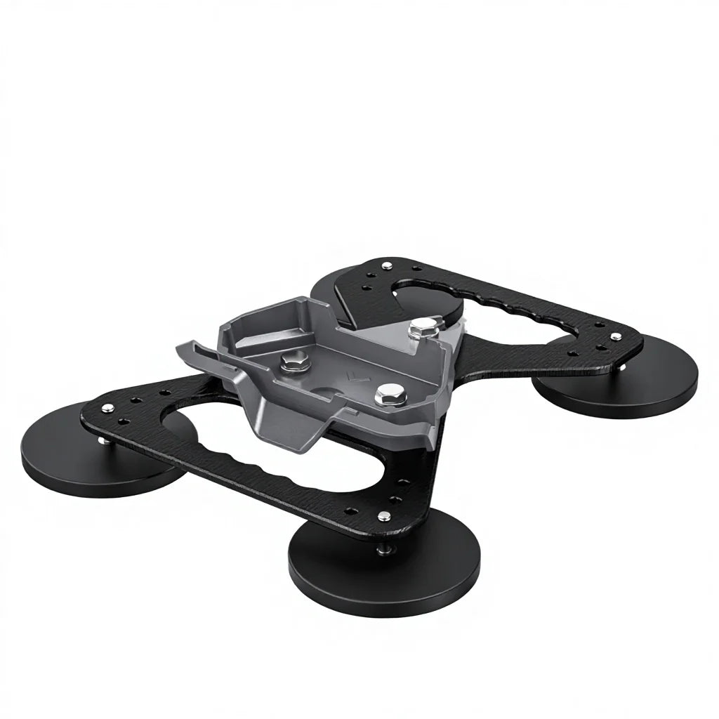 Starlink Mini Magnetic Roof Mount by BACKUPMYFILESNOW.COM® on a truck, RV, boat, or car, made of aluminum alloy and heavy-duty ABS.