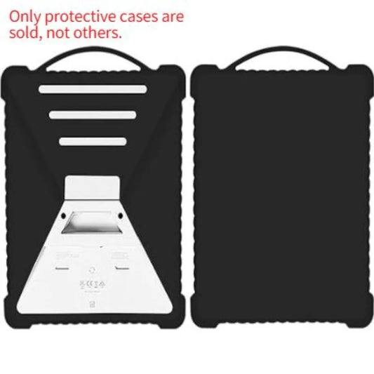 Black Starlink Mini protective case made of liquid silicone for satellite dish, portable full-coverage shock-absorbing accessory.