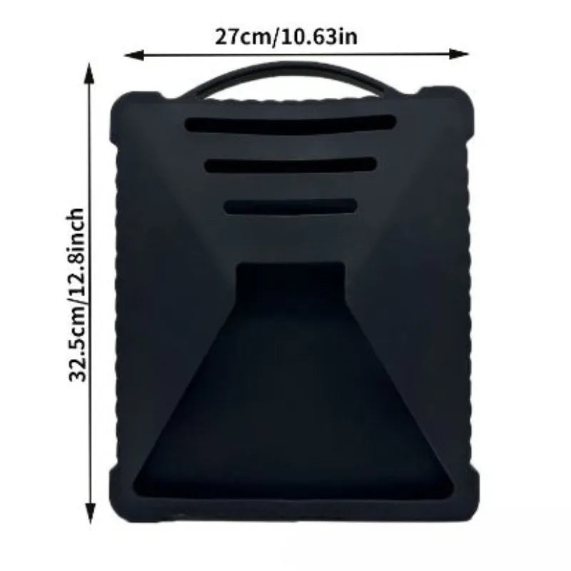Black Starlink Mini Protective Case by BACKUPMYFILESNOW.COM® in liquid silicone, full-coverage shock-absorbent shell for satellite dish.