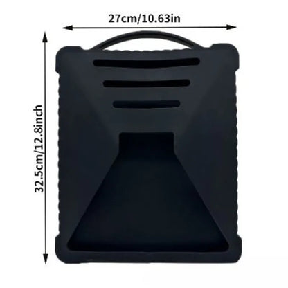 Black Starlink Mini Protective Case by BACKUPMYFILESNOW.COM® in liquid silicone, full-coverage shock-absorbent shell for satellite dish.