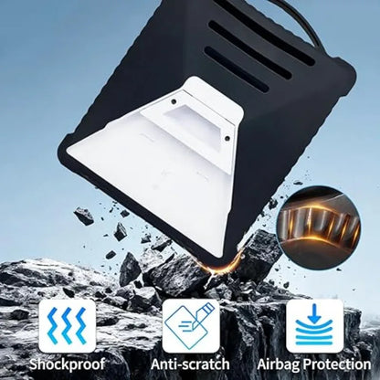 Black Starlink Mini Protective Case by BACKUPMYFILESNOW.COM® in liquid silicone, full coverage satellite dish shock-absorbent shell