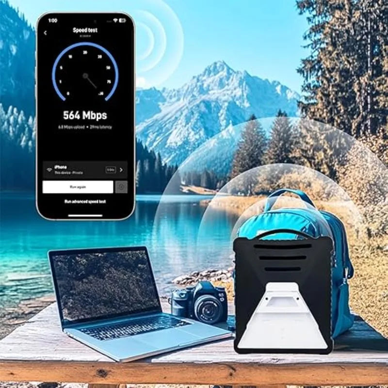 Black Starlink Mini protective case made of liquid silicone, designed for Starlink satellite dish with full coverage and shock absorption.