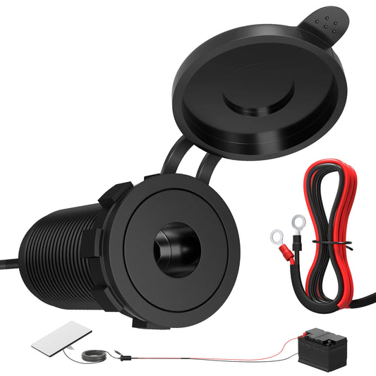 Starlink Mini RV cable pass-through kit with waterproof aluminum panel mount socket and O-ring adapter for car applications.