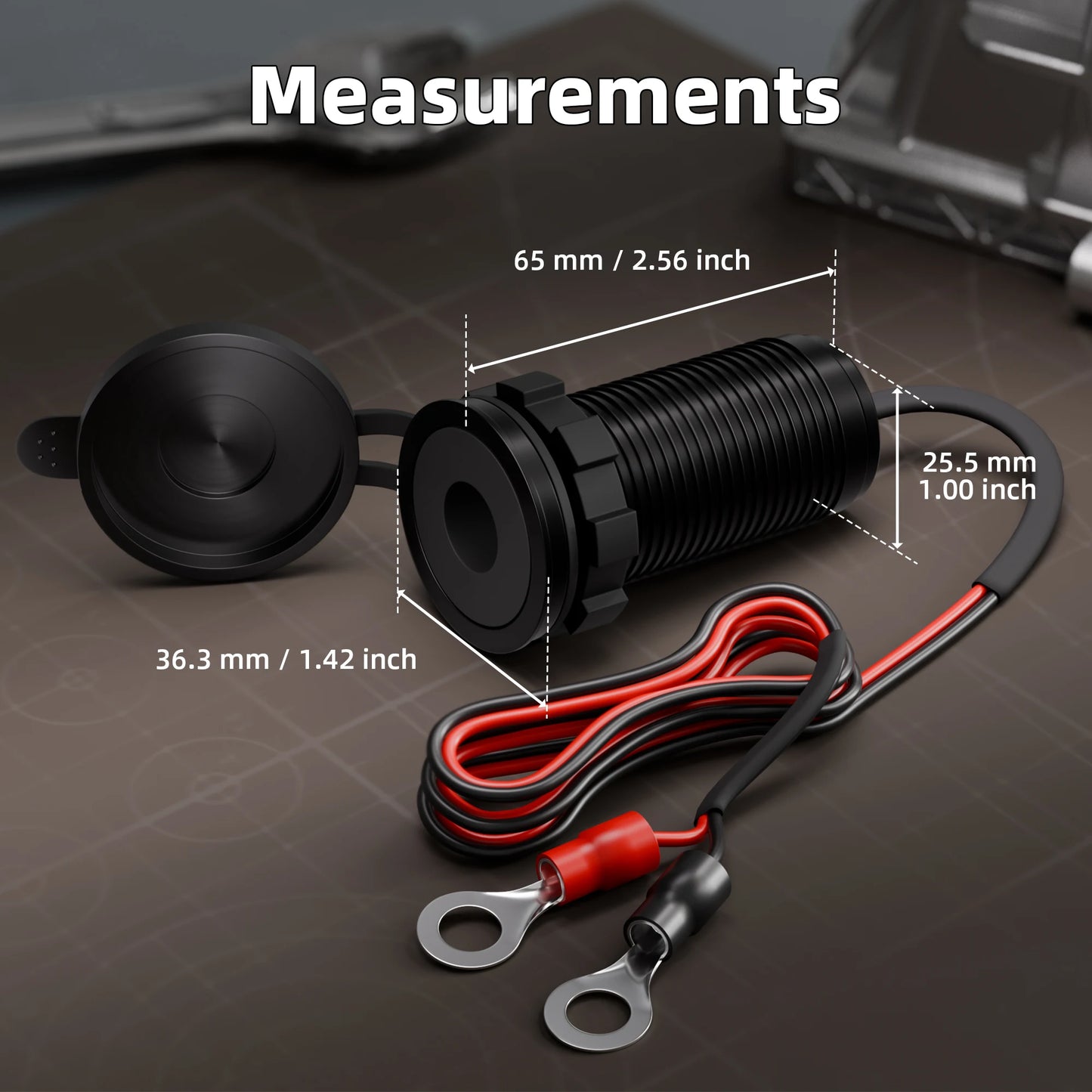 Starlink Mini RV cable pass-through kit with waterproof aluminum DC socket and O-ring adapter for car installation.