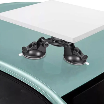 Black Starlink Mini suction cup mount base for TV antenna and satellite dish, designed for car roof installation and Starlink Mini kits.