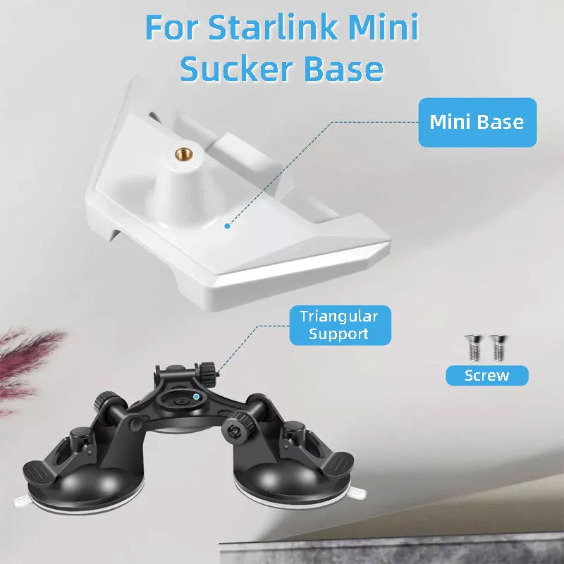 Black Starlink Mini suction cup mount base for TV antenna and satellite dish, car roof mount accessory by BACKUPMYFILESNOW.COM®