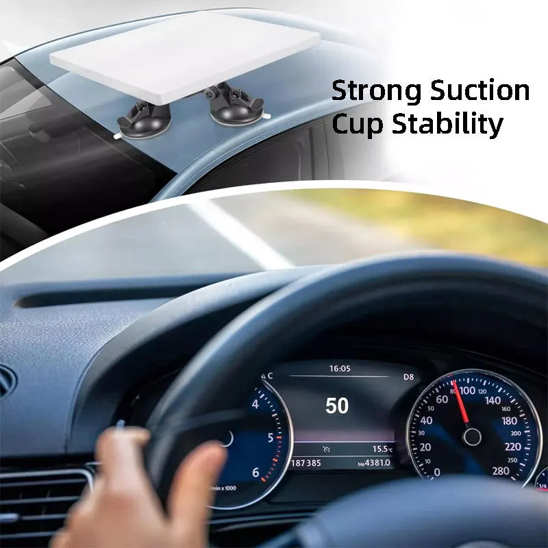 Black Starlink Mini suction cup mount base for TV antenna and satellite dish, car roof mount accessory from BACKUPMYFILESNOW.COM®.