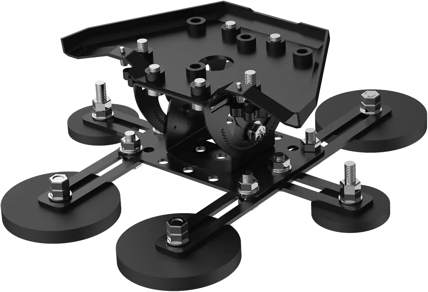 Starlink Mini V4 Magnetic Roof Mount by BACKUPMYFILESNOW.COM®, with 6 magnetic bases and metal bracket for RV, car, yacht, and truck.