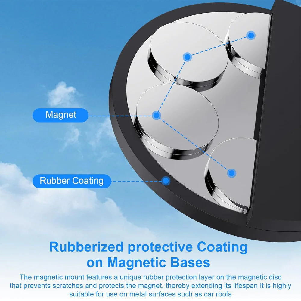 Starlink Mini V4 magnetic roof mount with metal bracket, 6 magnetic bases, 211lb suction, 160° angle adjustment for RV, car, yacht, truck