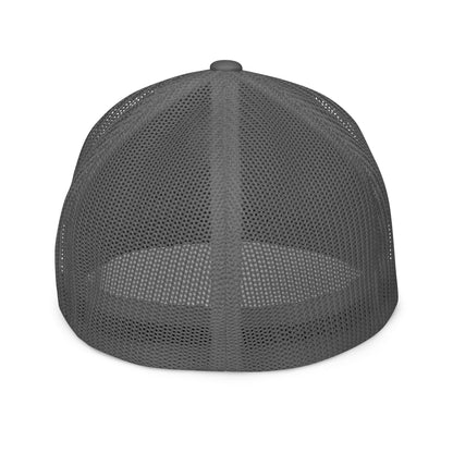 Steady Wave Mesh Trucker Hat by BACKUPMYFILESNOW.COM® featuring a breathable mesh design and adjustable snapback closure.