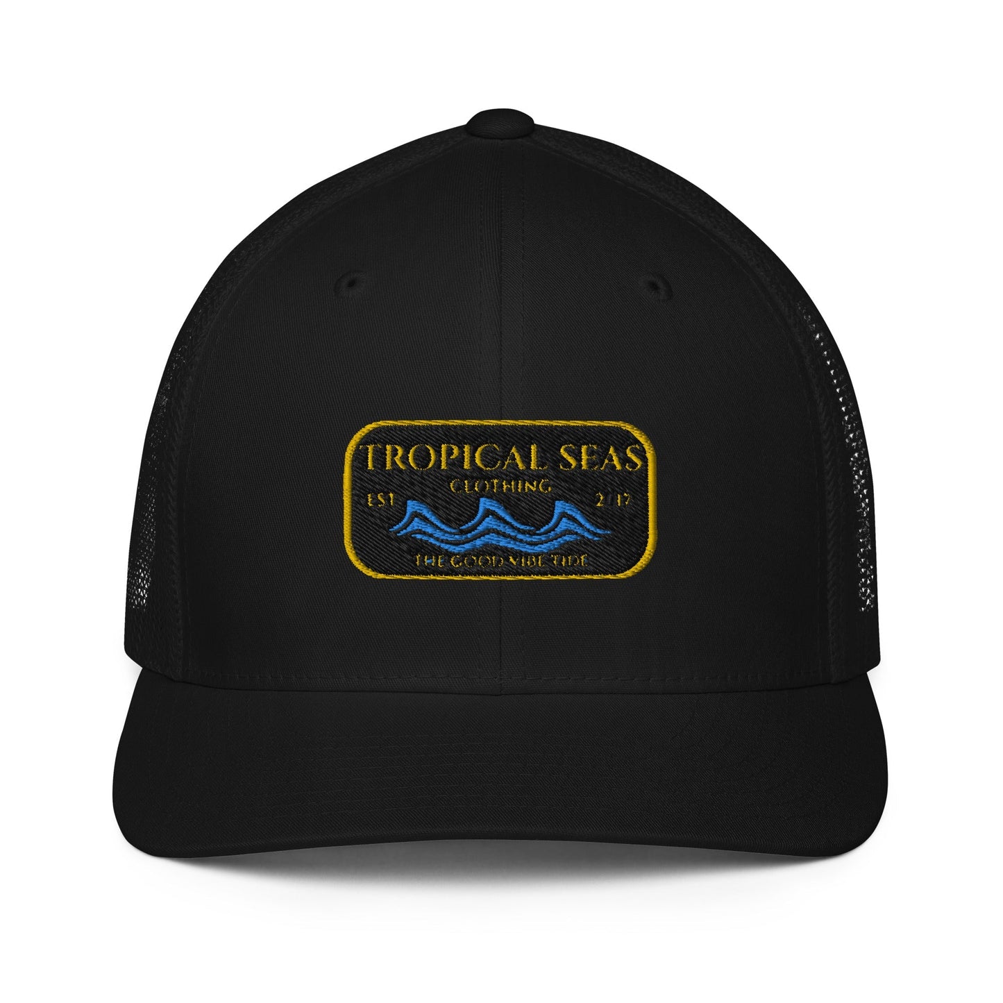 BackupMyFilesNow Steady Wave Mesh Trucker Hat with adjustable snapback, featuring a breathable mesh design and curved brim.