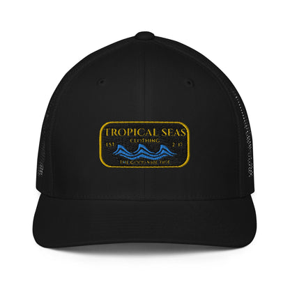BackupMyFilesNow Steady Wave Mesh Trucker Hat with adjustable snapback, featuring a breathable mesh design and curved brim.