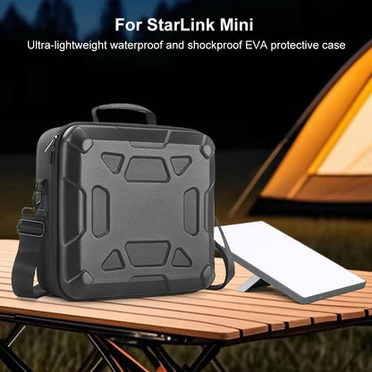 Black storage bag for Starlink shockproof shoulder case, wear-resistant, anti-scratch, organized accessory storage, by BACKUPMYFILESNOW.COM®