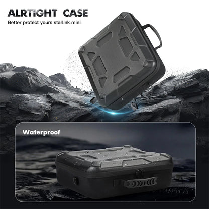 Black storage bag for Starlink shockproof shoulder case, wear-resistant, anti-scratch, organized accessory storage by BACKUPMYFILESNOW.COM®