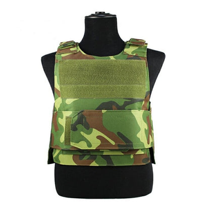 Black tactical outdoor vest by BACKUPMYFILESNOW.COM® with multiple pockets and adjustable straps, designed for outdoor activities.