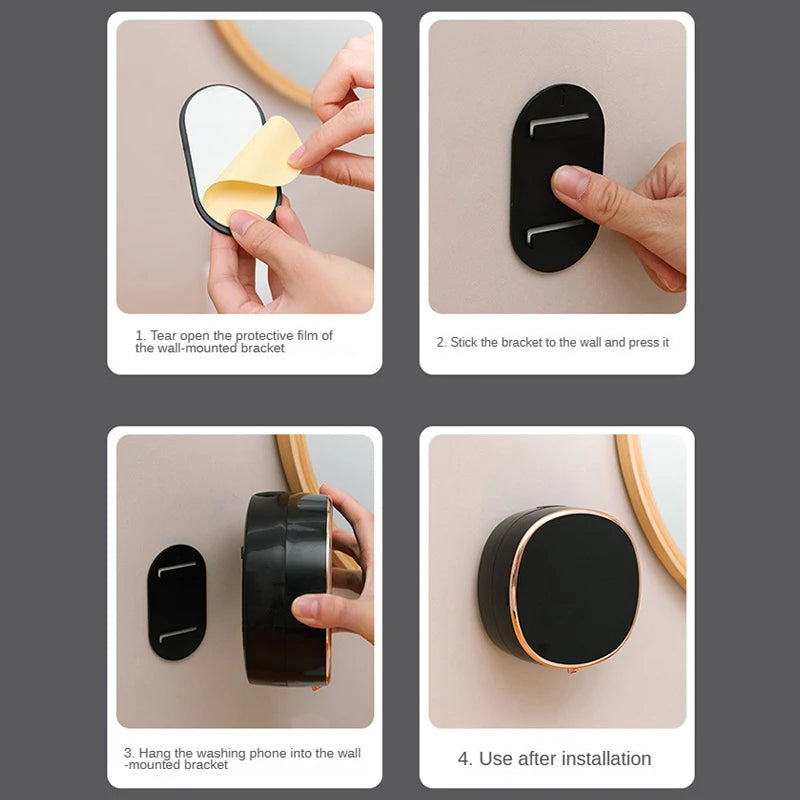 Black touchless automatic hand soap dispenser with infrared sensor, foam soap, and digital temperature display.