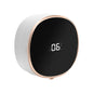 Black touchless automatic hand washer with infrared sensor, foam soap dispenser, and digital temperature display.