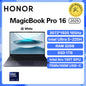 Black 2025 Honor MagicBook Pro 16 laptop with 32GB RAM, 1TB storage, 3.1K display, and 165Hz refresh rate.