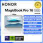Black Honor MagicBook Pro 16 laptop with 32GB RAM, 1TB storage, 3.1K display, and 165Hz refresh rate, designed for gaming and productivity.