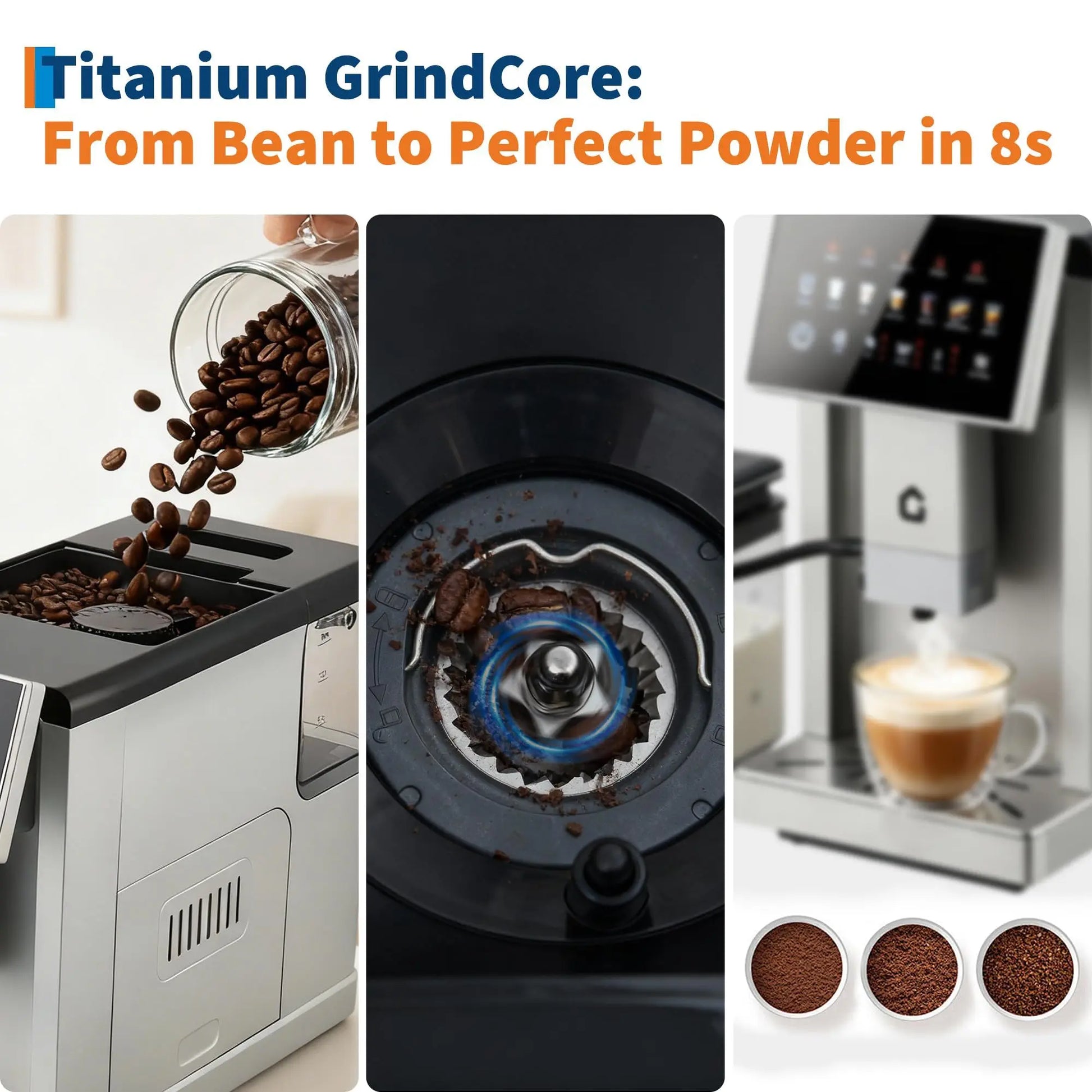 Black 3rd-Gen automatic espresso machine with milk frother, removable brewer, grinder, and detachable milk tank.