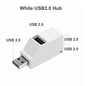 Black USB 3.0 hub adapter with 3 ports, high-speed USB 2.0 splitter for PC and laptop, with U disk and card reader connections.