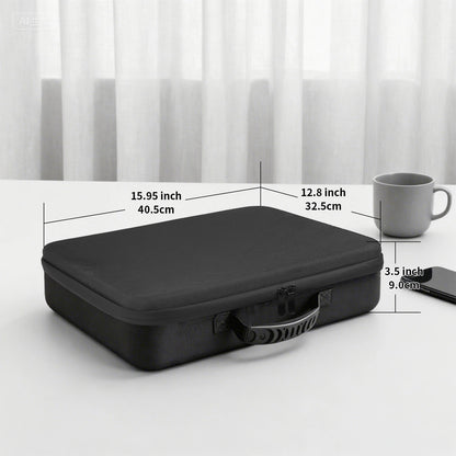 Black weatherproof hard case for Starlink Mini with foam shockproof interior, designed for portable travel and storage.