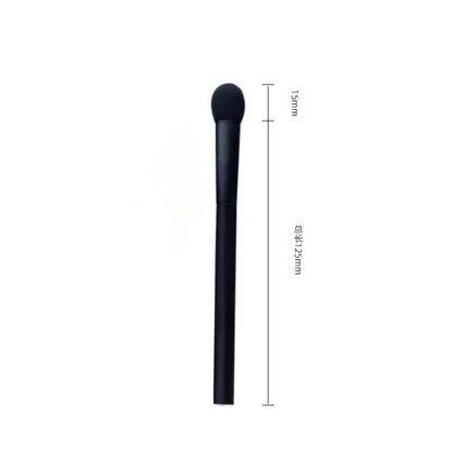 High-quality flat blush brush with synthetic hair and wooden handle for precise cheek makeup application.