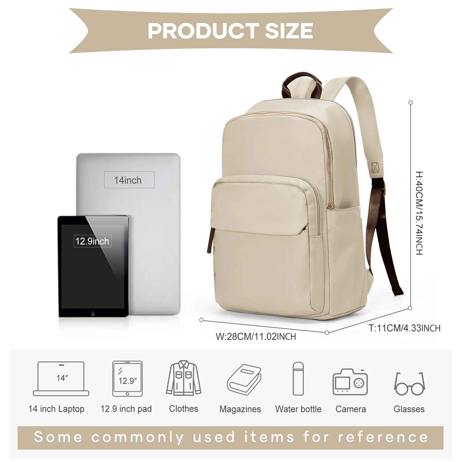 Black women's backpack handbag with elegant, theft-proof design, suitable for work, travel, and carrying laptops.