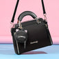 Black women's crossbody handbag with large capacity and stylish cat design, ideal for fashion-forward women.