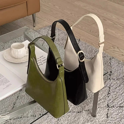 Avocado green women's shoulder handbag with a stylish hobo design, perfect for spring and summer commuter use.