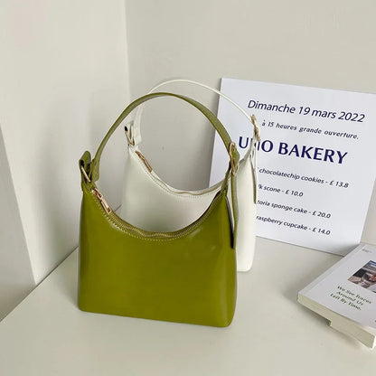 Avocado green women's shoulder handbag by BackupMyFilesNow.com, stylish, portable hobo bag for spring and summer, ideal for commuting.