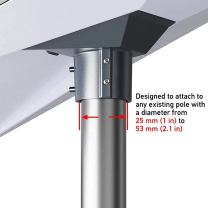Carbon steel mount pipe adapter kit for Starlink Gen 3 roof mounting plate, compatible with Starlink V3 satellite internet system.