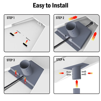 Carbon steel mount pipe adapter kit for Starlink Gen 3, with mounting plate and accessories, designed for roof installation.