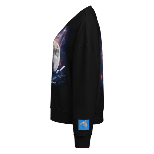 Women's organic black crew neck Stella Alma sweatshirt by Stanley/Stella, XL, soft and comfortable casual sweatshirt.